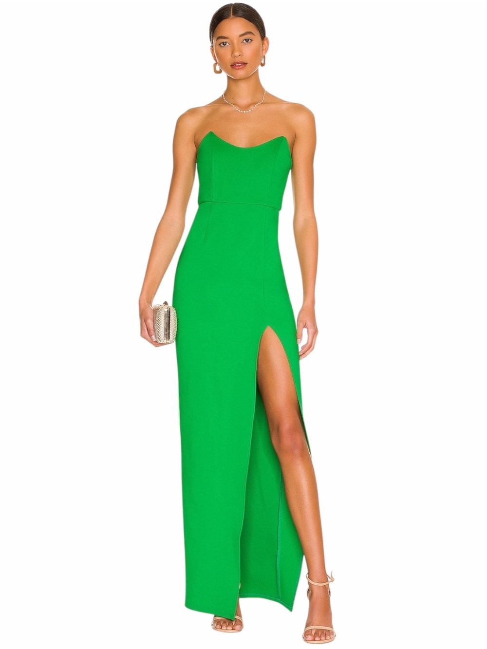 NWT Superdown Ryleigh Strapless Maxi Dress in Green Size XXS NEW WITH TAGS